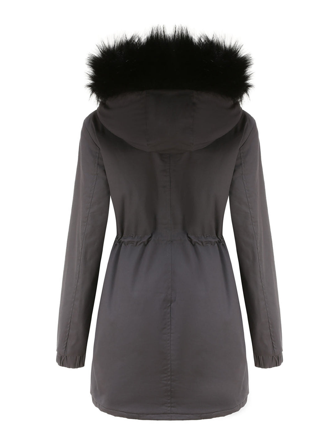 Women’s Hooded Parka Jacket with Faux Fur Trim and Front Closure