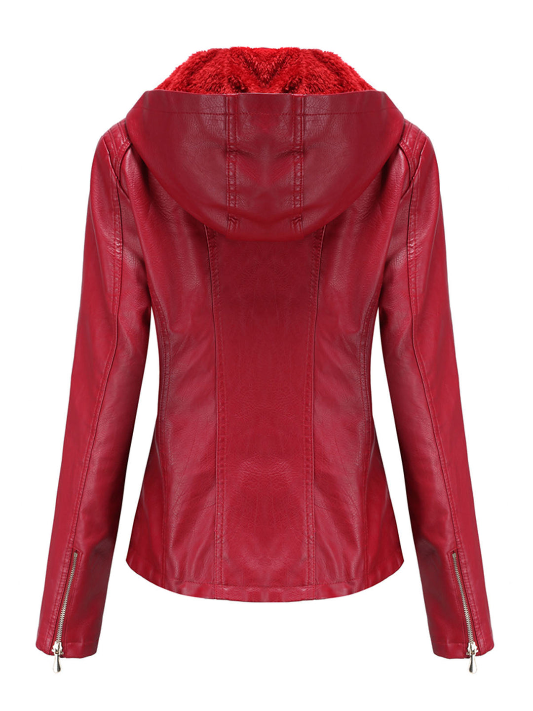 Hooded Zip Front Jacket with Textured Panel Accents