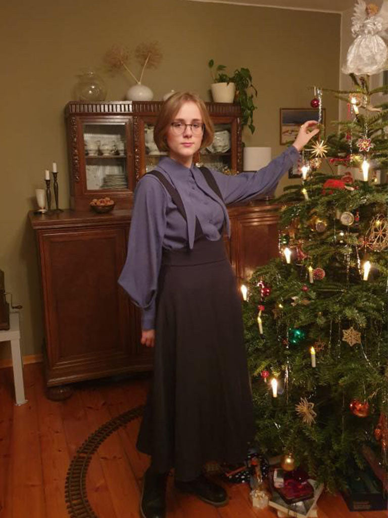 Women’s Layered Shirt Dress with Suspender Skirt Design