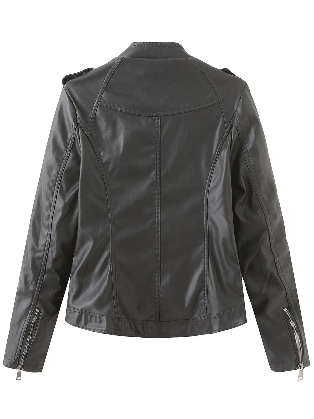 Stand Collar Zip Jacket with Quilted Panel Detailing