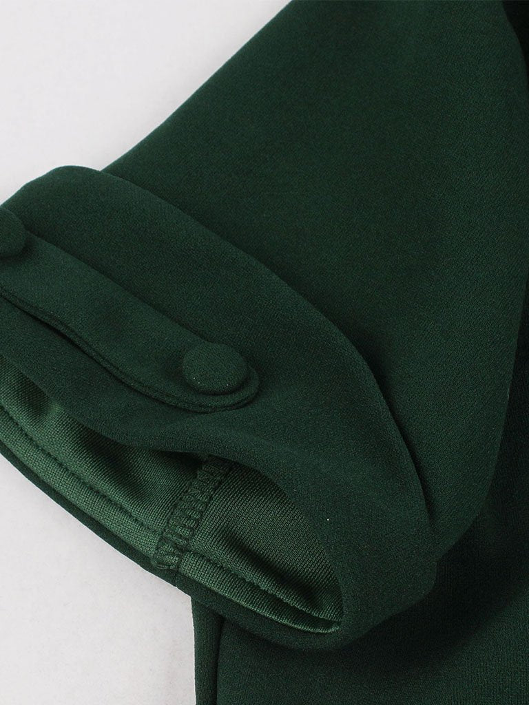 Women’s V-Neck Draped Bodice Dress with Flared Skirt