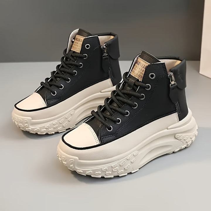 Women’s High-Top Platform Sneakers with Lace-Up Design