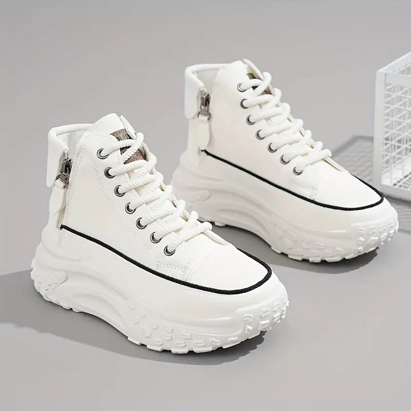 Women’s High-Top Platform Sneakers with Lace-Up Design